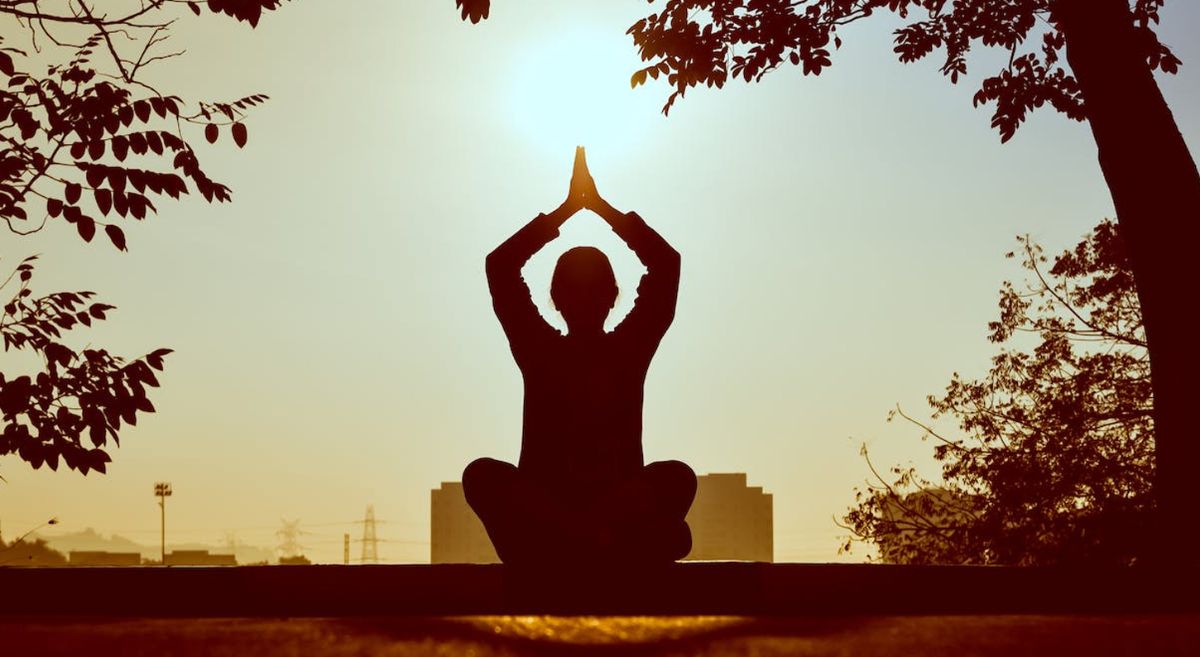 Person performing yoga